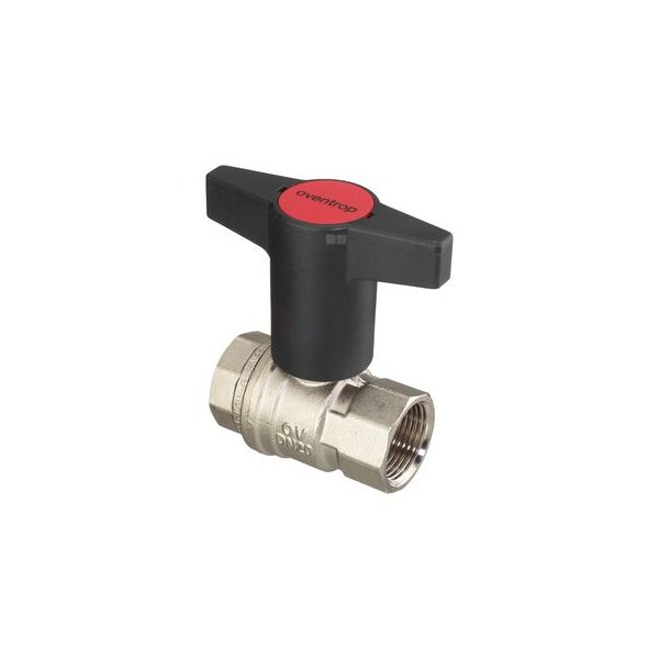 Optibal, zawór kulowy, DN 32, 1 1/4GW, z mosiądzu, wydłużone pokrętło z tworzywa