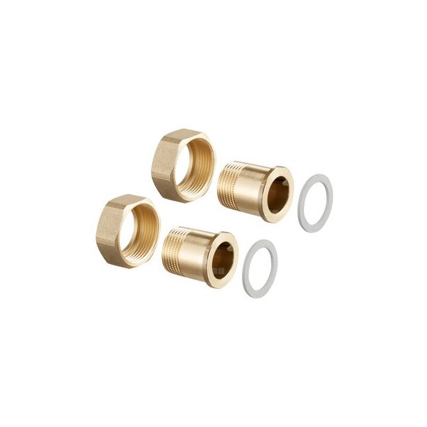 Zestaw tulei przyłączeniowych do zaworów Cocon QTZ, 1 1/2, 2 tuleje z gwintem zewnętrznym, (kpl.=2 szt.)