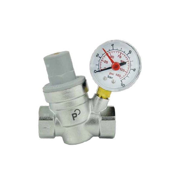 Zawór redukcyjny ciśnienia wody z ciśnieniomierzem PHA-RCM 1'' DN 25 PN 10 Tmax 80'C