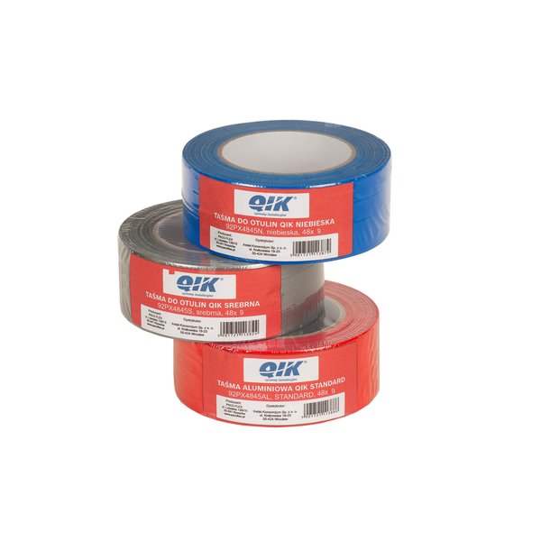 Taśma samoprzylepna QIK do otulin, kolor srebrny 48 mm x 9 m