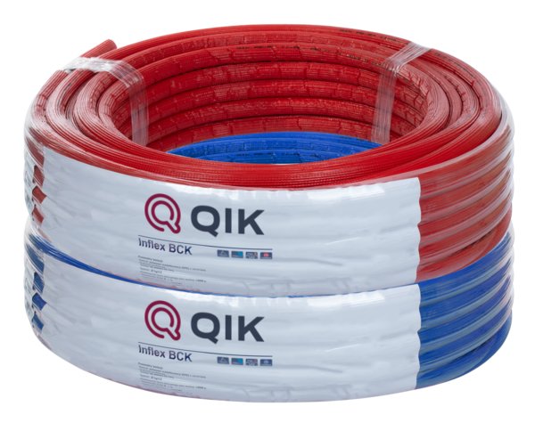 Rura PE-RT II/AL/PE-RT II QIK 16 mm x 2 mm izolacja: INFLEX-BCK 6 mm, izolacja kolor czerwony - kręgi 100m wielowarstwowa gładka