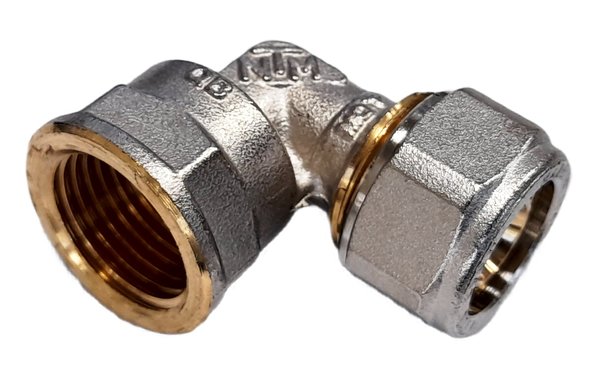 Kolano skręcane QIK Do rur wielowarstwowych, mosiądz, 1/2'' x 16 mm (GW x złącze skręcane)