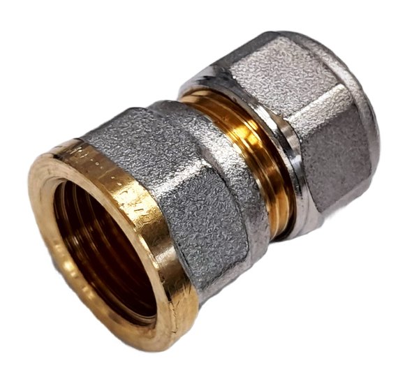 Złączka prosta skręcana QIK Do rur wielowarstwowych, mosiądz, 1/2'' x 16 mm (GW x złącze skręcane)