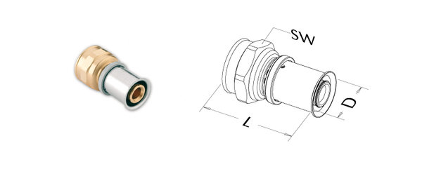 Mufa przejściowa 25 mm x 3/4"GW