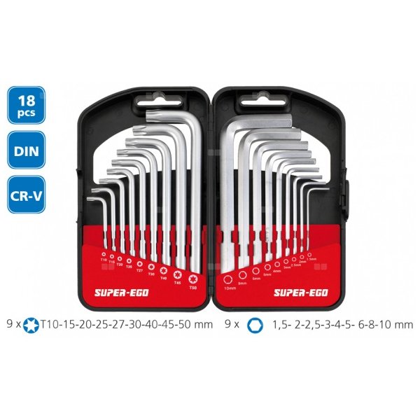 Klucze imbusowe + torx 18