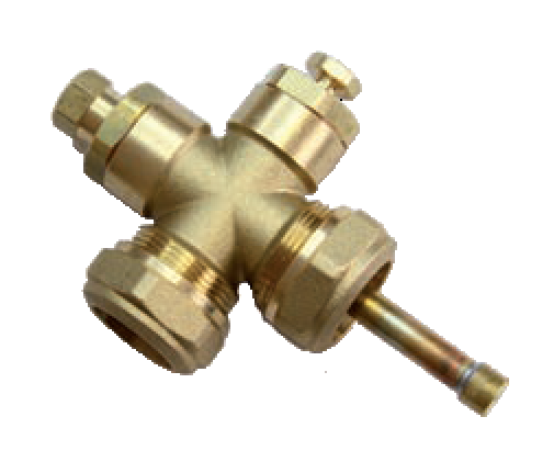 Złącze krzyżowe RUMET z tuleją zanurzeniową Mosiądz 18 mm x 18 mm