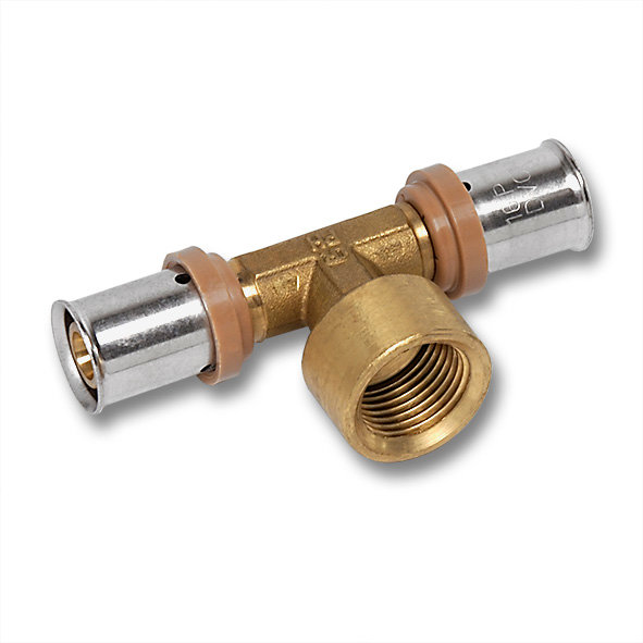 Trójnik SANHA 3fit Press pb-free brąz 50 mm x 1 1/4'' x 50 mm (zz x GW x zz)