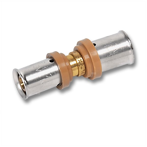 Mufa SANHA 3fit Press redukcja trzyczęść., mosiądz, 63 mm x 50 mm (zw x zw)