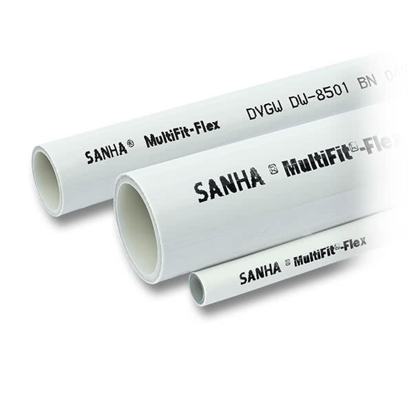 Rura PE-RT I/AL/PEHD-Xc SANHA MultiFit Flex 16 mm x 2 mm kolor biały - kręgi 200 m wielowarstwowa gładka