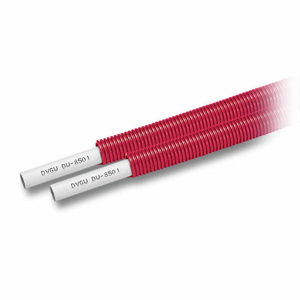Rura PE-RT I/AL/PEHD-Xc SANHA MultiFit Flex 16 mm x 2 mm kolor biały z rurą osłonową - kręgi 75 m wielowarstwowa gładka