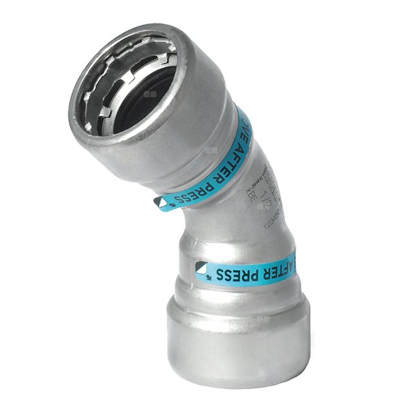 Łuk 45' SANHA Heavy Steel Press, stal (cynk/nikiel), 1 1/2'' (zw x zw)