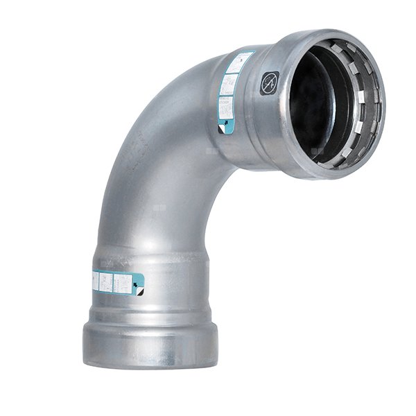 Łuk 90' SANHA Heavy Steel Press, stal (cynk/nikiel), 1 1/4'' (zw x zw)