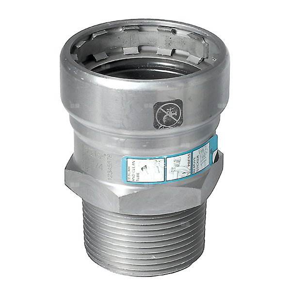 Nypel SANHA Heavy Steel Press, stal, 1 1/2'' (zw x GZ)