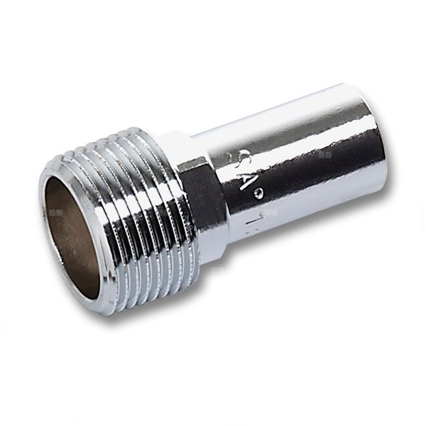 Nypel SANHA Press, Cu (chromowanie), 18 mm x 1/2'' (zz x GZ)