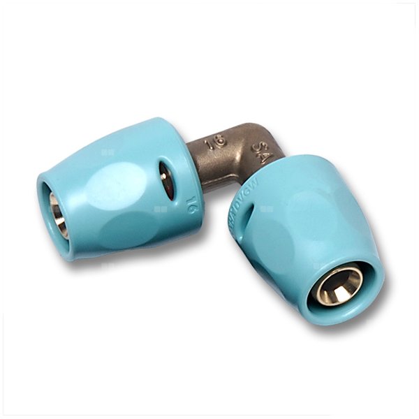 Kolano 90' SANHA 3fit Push dwuczęściowy, Cu, 16 mm (ww x ww)