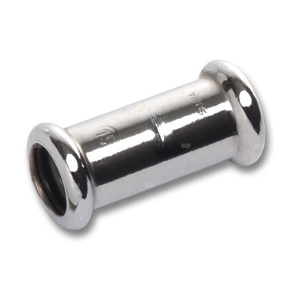 Mufa SANHA Press, Cu (chromowanie) (chrom), 18 mm (zw x zw)