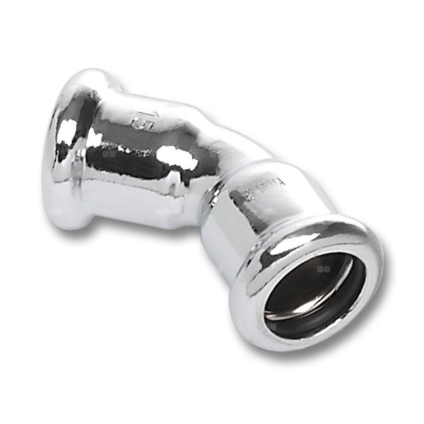 Łuk 45' SANHA Press, Cu (chromowanie) (chrom), 28 mm (zw x zw)