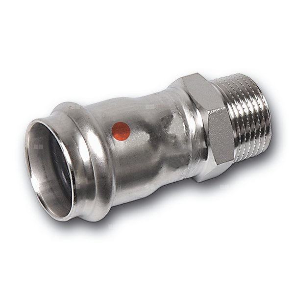 Nypel SANHA NiroTherm Press, stal nierdzewna, 42 mm x 1 1/2'' (zw x GZ)