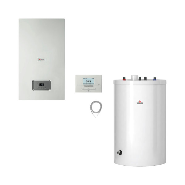 Pakiet - Kocioł gazowy jednofunkcyjny SAUNIER DUVAL Thelia Condens AS 25 kondensacyjny wiszący 6.3 - 26.5 kW + Regulatorsystemowy MiPro + Zasobnik c.w.uFE 150/6 BM