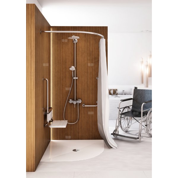 Brodzik akrylowy półokrągły płaski 90x90x4, spad 2%