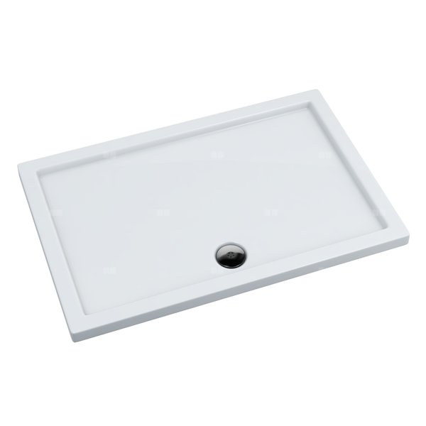 Brodzik akrylowy Caspar 70x160x5 cm, prostokątny z odpływem na dłuższym boku