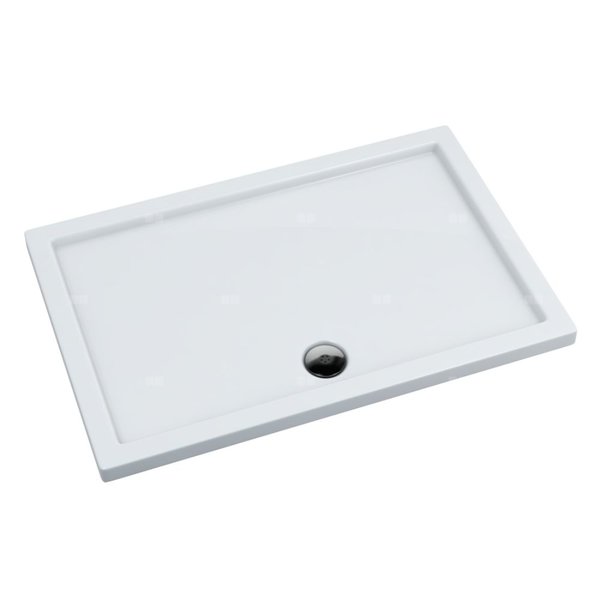 Brodzik kompozytowy Stabilsound Plus® Corrina 80x140x5 cm, prostokątny z odpływem na dłuższym boku