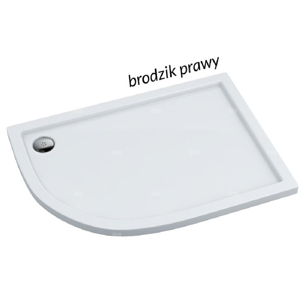 Brodzik kompozytowy Stabilsound Plus® Corrina 80x100x5 cm R55, asymetryczny prawy