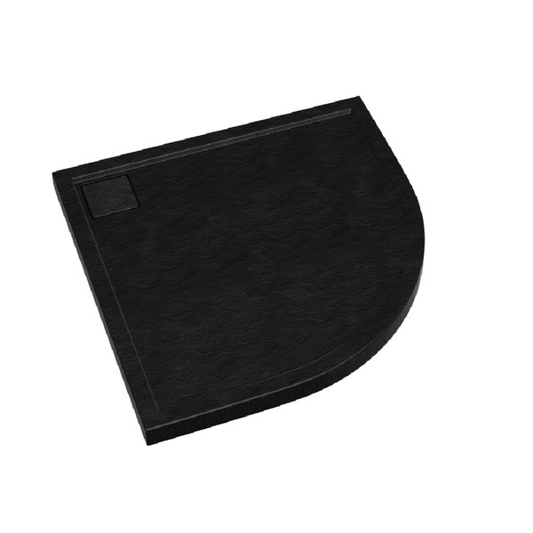 Brodzik kompozytowy Stabilsound Plus® Omega Black Stone 90x90x5 cm R55, półokrągły