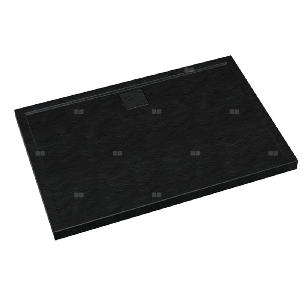 Brodzik kompozytowy Stabilsound Plus® Omega Black Stone 90x140x5 cm, prostokątny