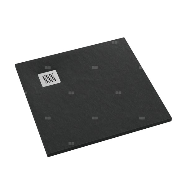 Brodzik kompozytowy Stabilsound Plus® Kalait Black Stone 100x100x3,5 cm, kwadratowy