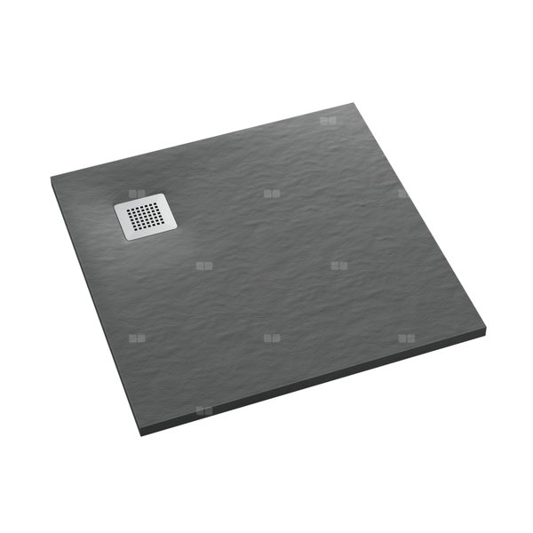 Brodzik kompozytowy Stabilsound Plus® Kalait Grey Stone 100x100x3,5 cm, kwadratowy