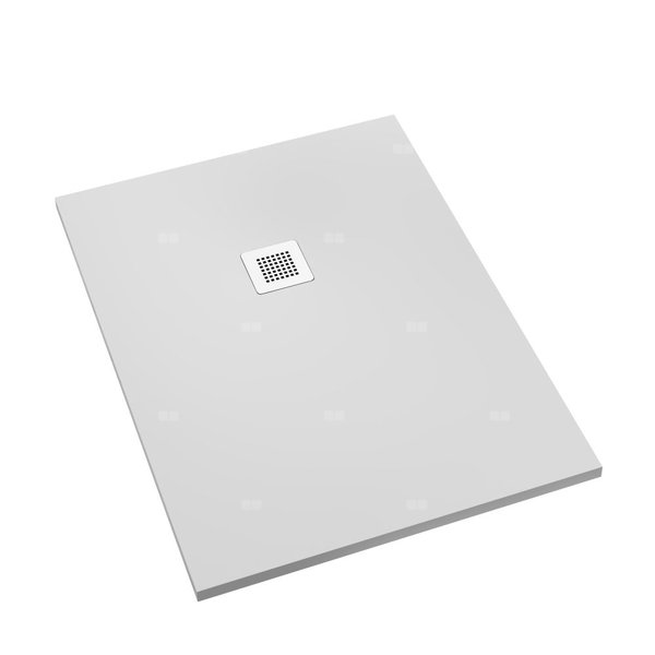 Brodzik kompozytowy Stabilsound Plus® Kalait Smooth White 90x110x3,5 cm, prostokątny