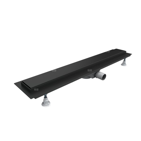 Odpływ liniowy Base-Low Black 100x8x7 cm z maskownicą Black Steel