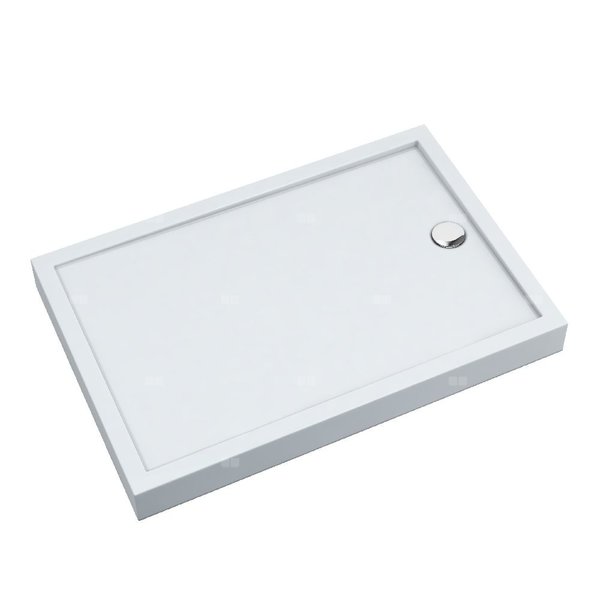 Brodzik akrylowy zintegrowany z nośnikiem Stabilsound Plus® oraz obudową akrylową przeciągniętą do podłogi Competia New 90x160x12 cm, prostokątny z odpływem na krótszym boku