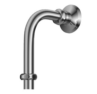 Kolano wyjściowe VITUS dn 15, chrom 150 mm x 100 mm, do przycięcia