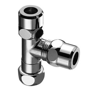 Trójnik 3/8" z ruchomą nakretką złączkową