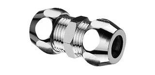Złącze proste podwójne, 3/8"x3/8", 10 mm chrom, 2x zacisk