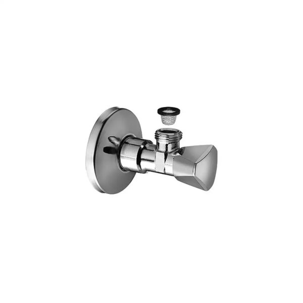 Zawór kątowy SANLAND 1/2"x 3/8" z sitkiem chrom