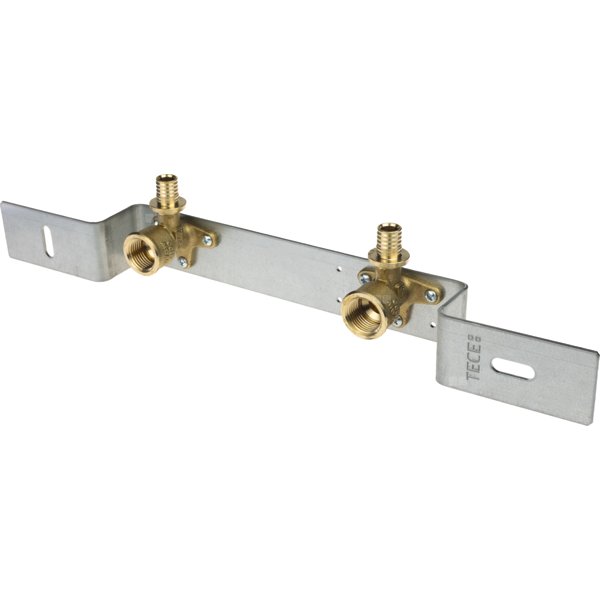 TECE listwa montażowa podwójna z kolanami naściennymi 16 mm x Rp 1/2'' z mosiądzu standard