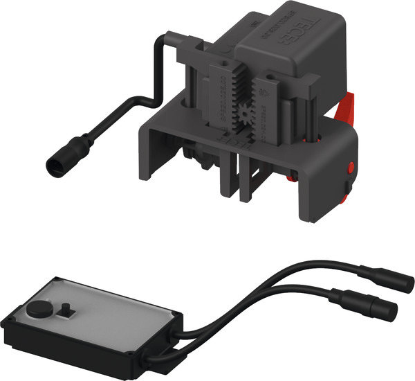 Mechanizm spłukujący elektroniczny do WC TECE planus 12 V, przycisk elektryczny montowany na poręczy - wersja bezprzewodowa