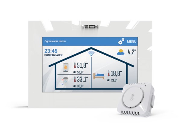 Regulator pokojowy WiFi z komunikacją OpenTherm biały, model ST-2801 WiFi
