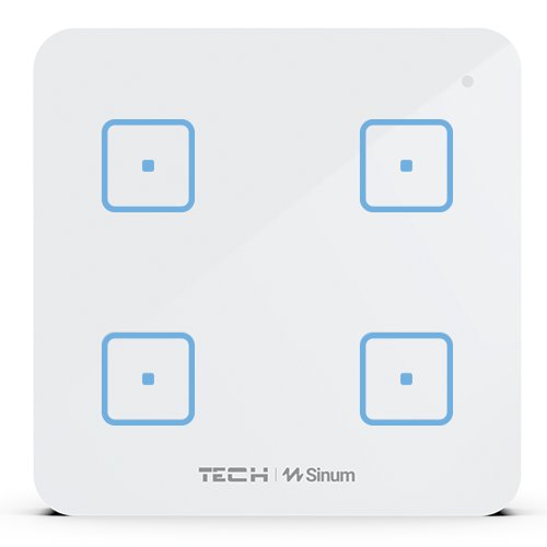 Włącznik czteropolowy Single WS-04, komunikacja bezprzewodowa TECH WTP, kolor Biały