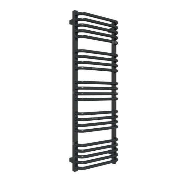 Grzejnik elektryczny TERMA ALEX 400 x 1140 mm, kolor czarny jak kruk RAL9005, moc 400 W, podłączenie E1, kabel prosty bez wtyczki 1,5m czarny