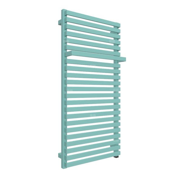 Grzejnik elektryczny TERMA CITY ONE 500 x 1050 mm, kolor zielony jasny RAL6027, moc 600 W, podłączenie E8, kabel spiralny z wtyczką 2,5m srebrzysty