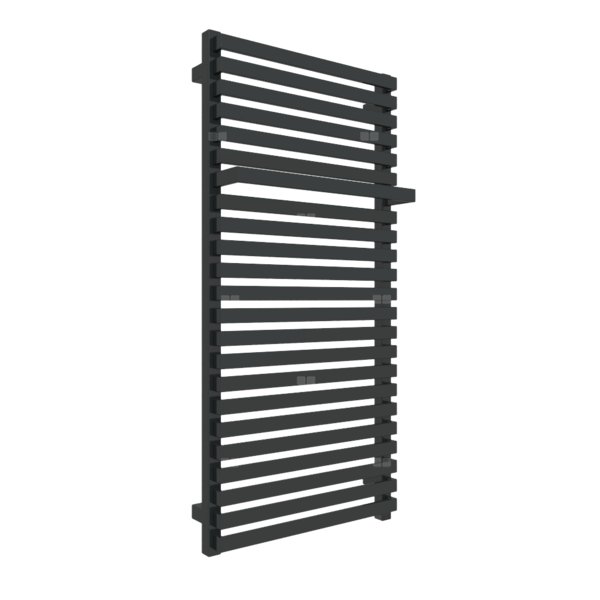 Grzejnik elektryczny TERMA CITY ONE 500 x 1050 mm, kolor czarny jak kruk soft RAL9005, moc 600 W, podłączenie E1, kabel prosty bez wtyczki 1,5m czarny