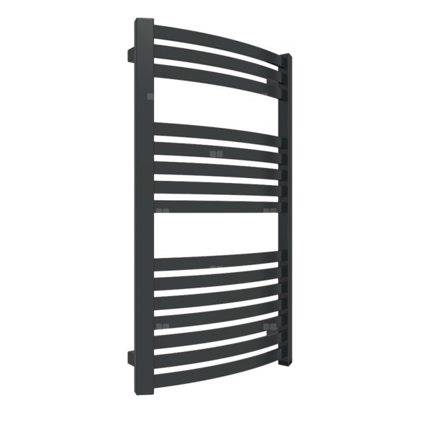 Grzejnik elektryczny TERMA DEXTER ONE 500 x 860 mm, kolor czarny jak kruk RAL9005, moc 400 W, podłączenie E8, kabel prosty bez wtyczki