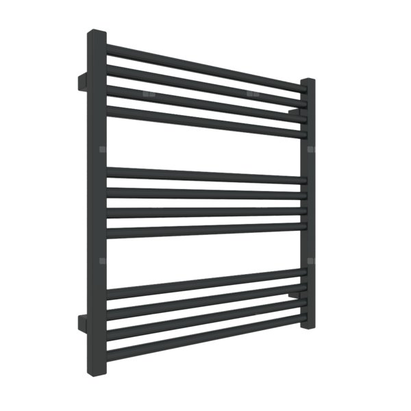 Grzejnik drabinkowy TERMA FIONA, podłączenie SX, wym. 660 x 630 mm, kolor czarny jak kruk soft RAL9005, moc 350W