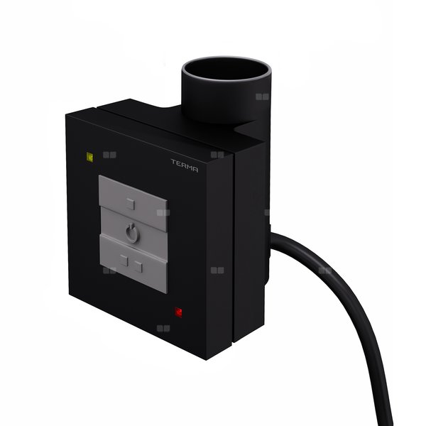 Sterownik TERMA KTX 1, 800W Tuba, RAL 9005 mat, przyłącze MS z maskownicą 35mm [logo Terma, instr. TERMA]