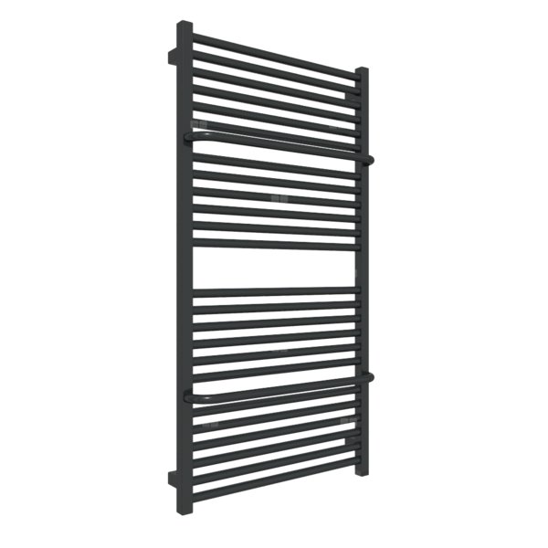 Grzejnik elektryczny TERMA LIMA ONE 600 x 1140 mm, kolor czarny jak kruk matowy RAL9005, moc 800 W, podłączenie E8, kabel prosty bez wtyczki 1,5m czarny