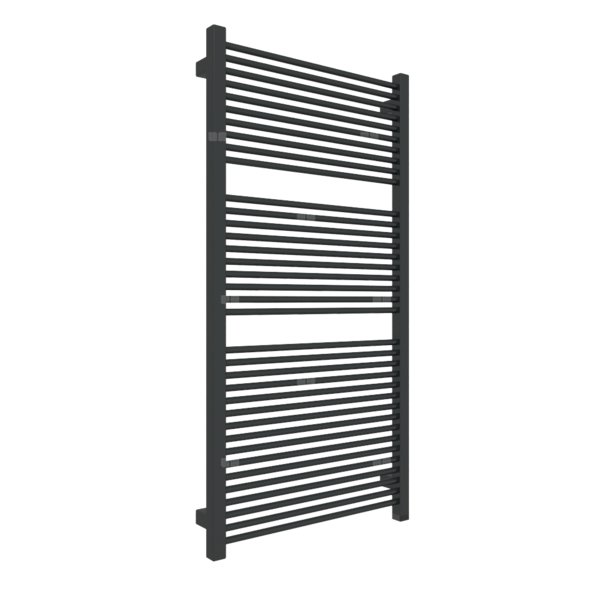 Grzejnik elektryczny TERMA MIKE ONE 530 x 1035 mm, kolor czarny jak kruk matowy RAL9005, moc 600 W, podłączenie E1, kabel prosty bez wtyczki 1,5m czarny